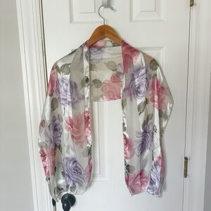 Vintage silky lightweight floral scarf